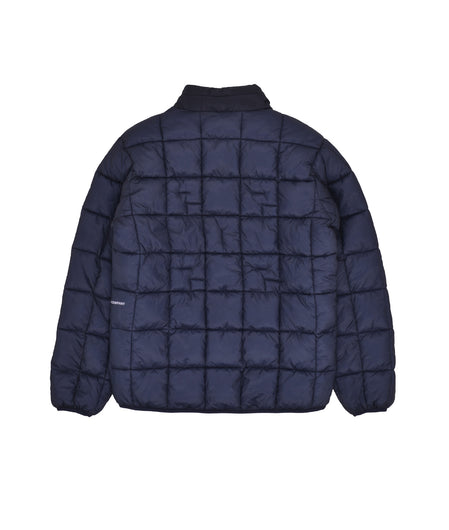 Pop Trading Co - Quilted Reversible Puffer Jacket - Navy/Drizzle