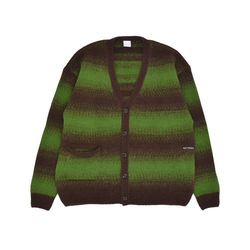 Pop Trading Co - Striped Knitted Cardigan - Delicioso / Foliage