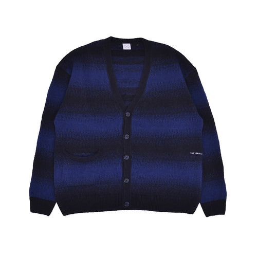 Pop Trading Co - Striped Knitted Cardigan Sodalite Blue/Black