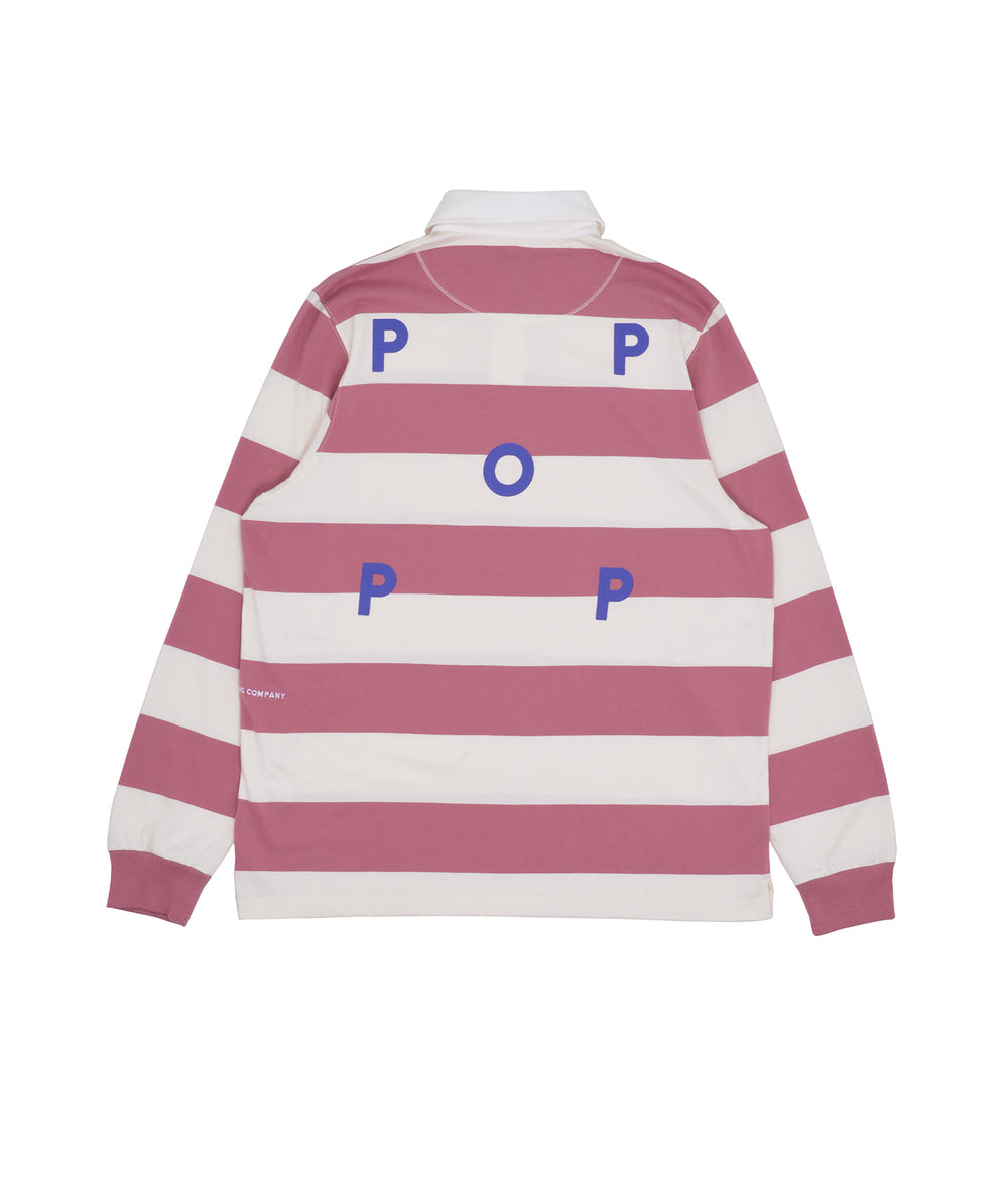 Pop Trading Company - Pop Trading Co - Striped Rugby Polo - Mesa Rose