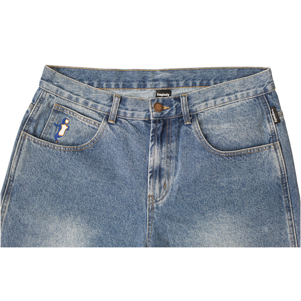 BagLady - BagLady - Denim Warp Shorts - Faded Blue