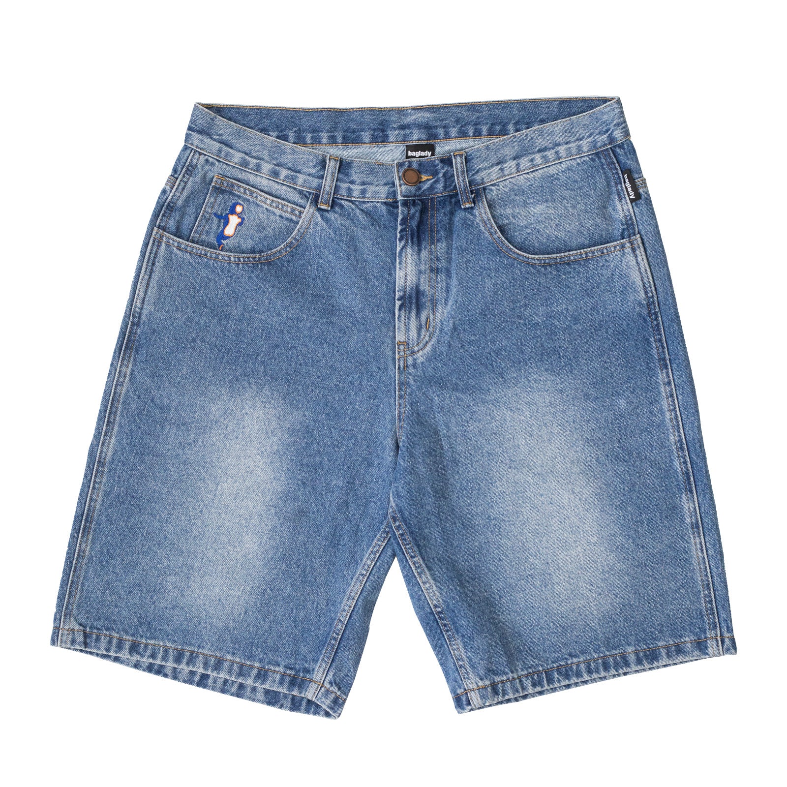 BagLady - BagLady - Denim Warp Shorts - Faded Blue