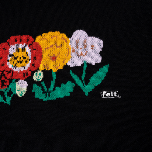 Felt - Poppy Knit Hooded Sweater - Black