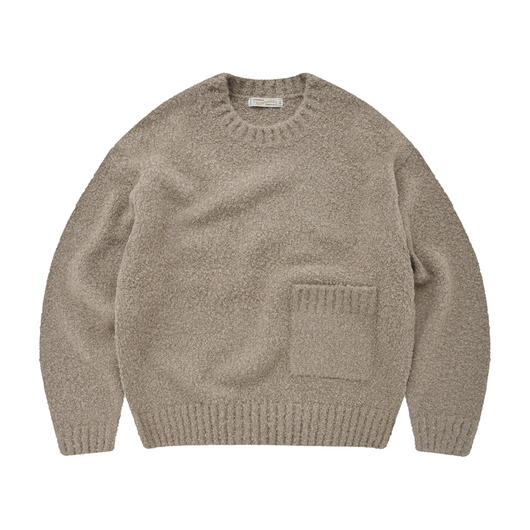 FrizmWorks - Alpaca Boucle - Crew Knit Jumper - Cocoa