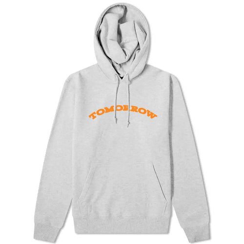 Tomorrow - Logo Hooded Sweatshirt - Grey & Orange