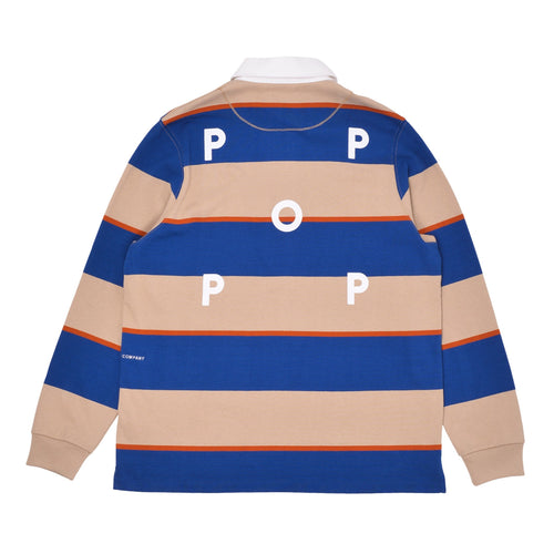 Pop Trading Co - Striped Rugby Shirt - White Pepper
