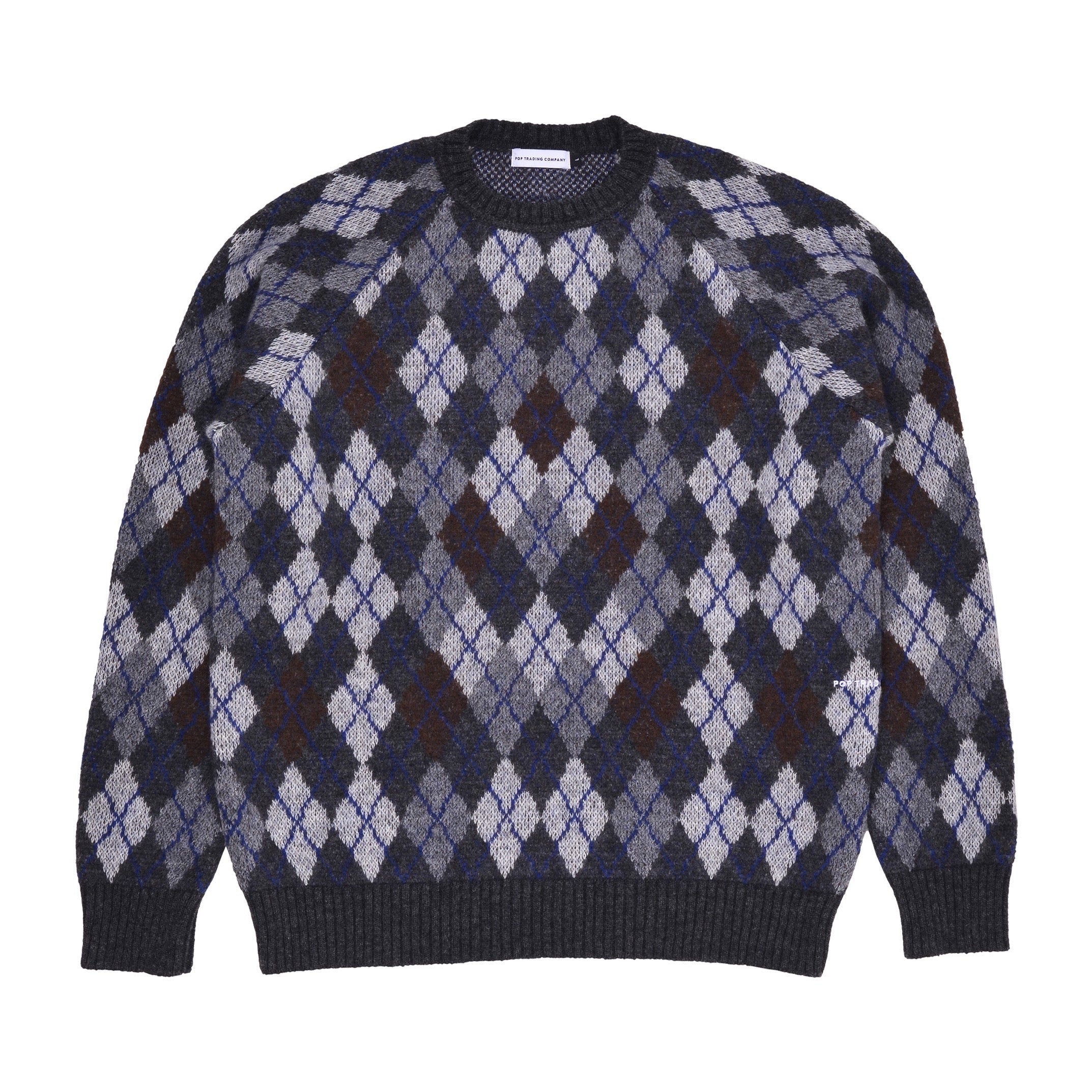 Pop Trading Company - Pop Trading Co - Burlington Knitted Crewneck - Anthracite