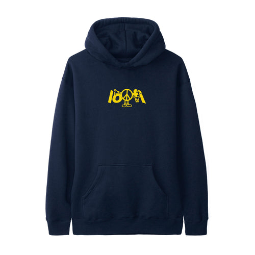 Lo-Fi - Peace Logo Pullover Hoodie - Navy