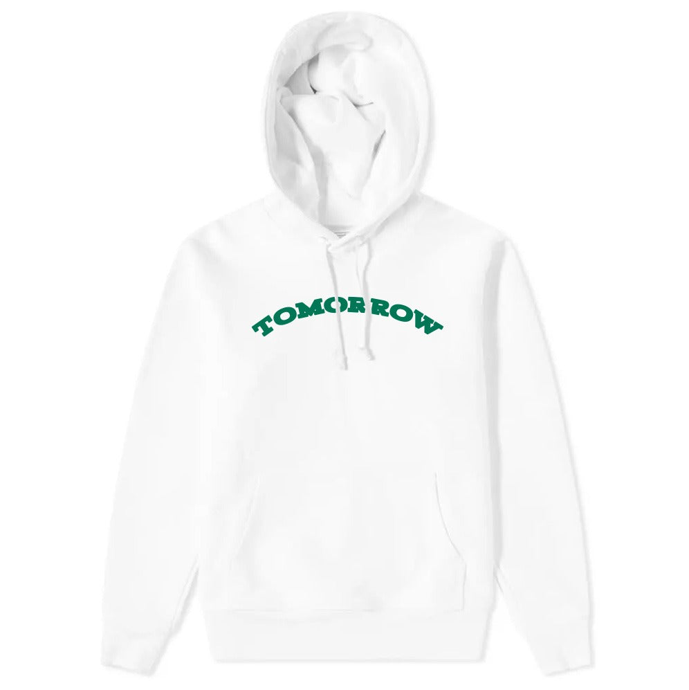 Tomorrow - Tomorrow - Logo Hooded Sweatshirt - White & Green