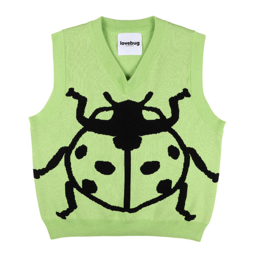War Bugs Me - Lovebug Sweater Vest - Green