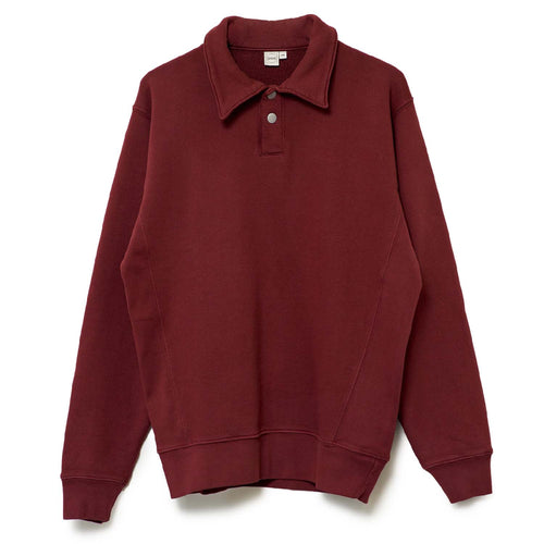 Paa - Long Sleeve Polo Sweatshirt 2 - Cordovan