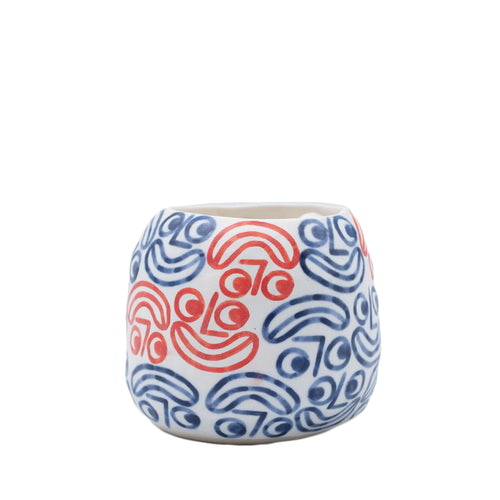 Rittle King - Small Planter - Blue & Red