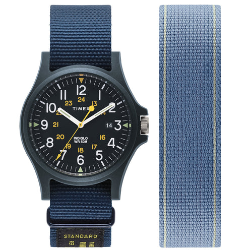 Timex Acadia 40mm Military Grosgrain Strap Watch - Navy