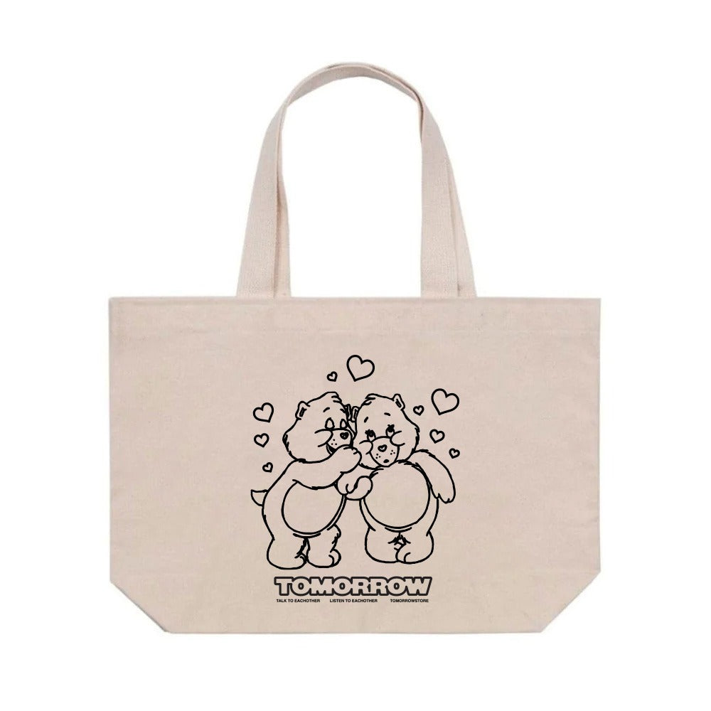 Tomorrow - Tomorrow -Talk To Each Other // Listen To Each Other Puff Print Tote