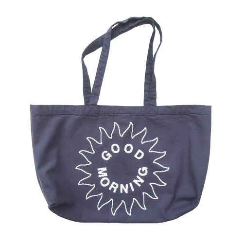 Good Morning Tapes - Yoga Center Canvas Tote Bag - Salty Blue