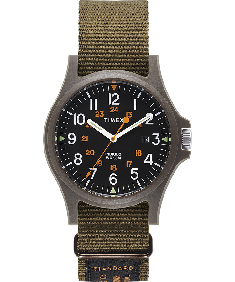 Timex - Timex Acadia 40mm Military Grosgrain Strap Watch - Green