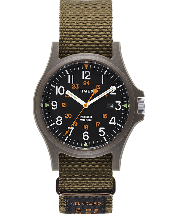 Timex - Timex Acadia 40mm Military Grosgrain Strap Watch - Green