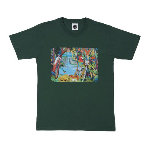 Good Morning Tapes -LSD World Peace Jungle Logo Tee - Forest