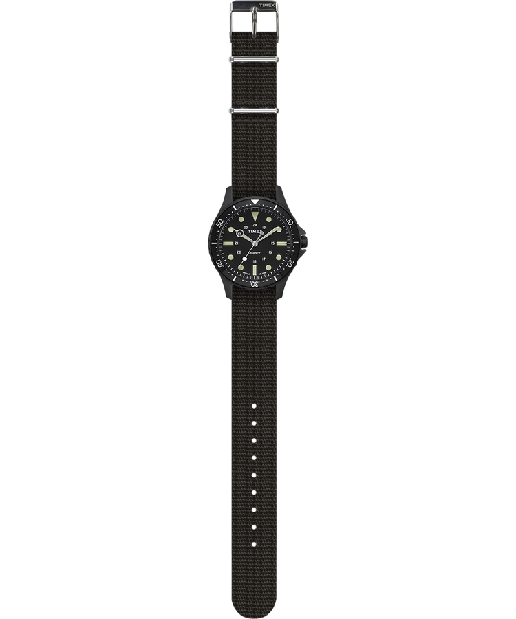 Timex - Timex Navi Harbour 38mm Fabric Strap Watch - Black
