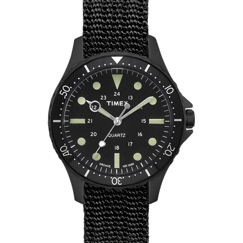 Timex Navi Harbour 38mm Fabric Strap Watch - Black