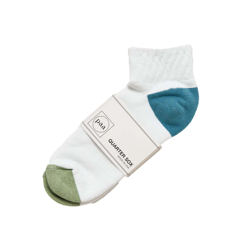 Paa - Recycled Cotton Quarter Socks - White Combo