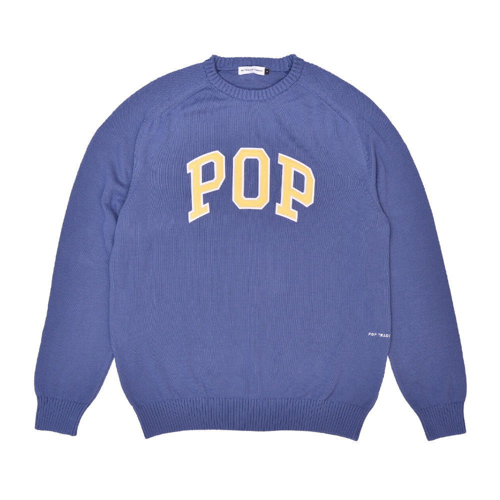 Pop Trading Company - Pop Trading Co - Arch Knitted Crewneck - Coastal Fjord
