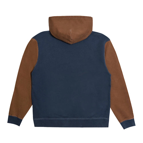 Reception -Two Tone Hooded Sweatshirt - Choco Brown / Navy