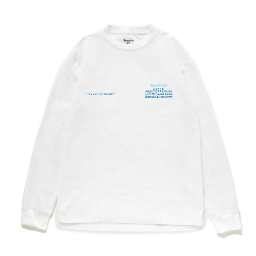 Reception -Cafe Med Long Sleeve Tee - White