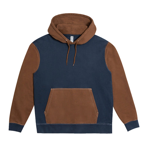 Reception -Two Tone Hooded Sweatshirt - Choco Brown / Navy